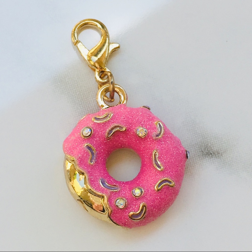 Donut 🍩 charm pink gold frosting 🧁 pendant ✨🌸